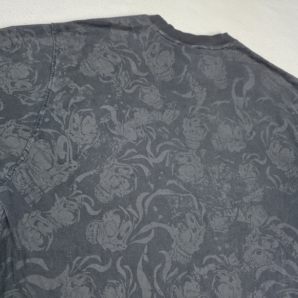Vintage Avirex T-Shirt Jesse Pinkman Men's 2XL Black AOP Skulls Grunge Tee - Picture 8 of 12